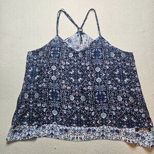 Maurices blue floral halter top - size Large